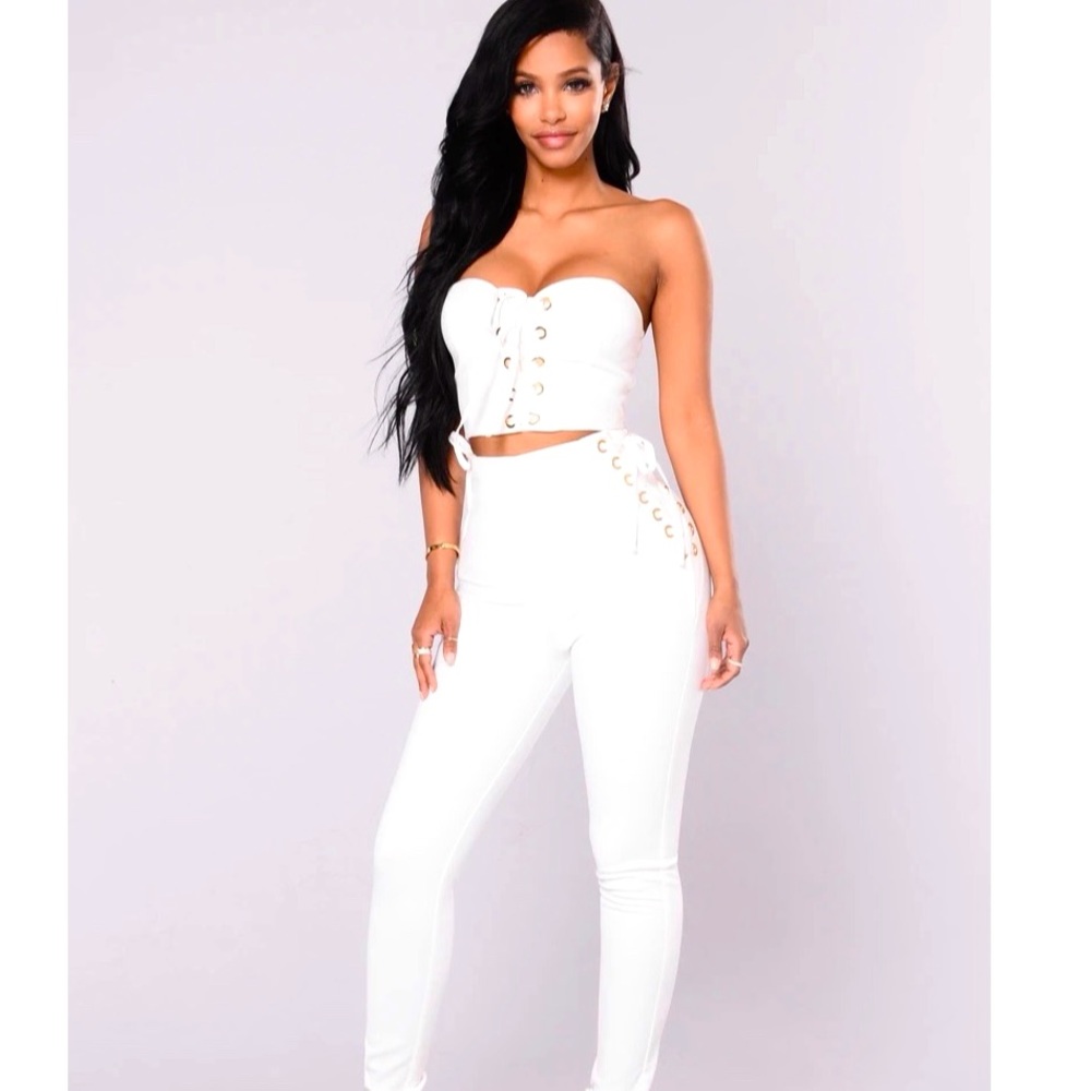 Strapless top pants set